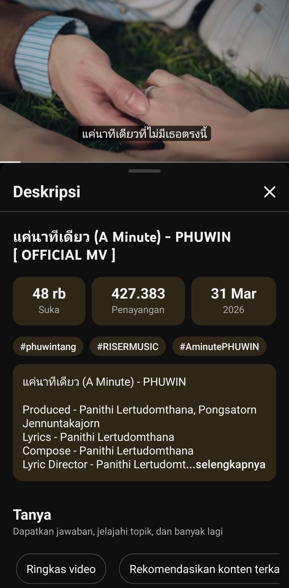 aljamila95528's tweet image. Lets steaming phu song
youtu.be/YhJgHZs24qQ?si…
#phuwintang
#Aminute