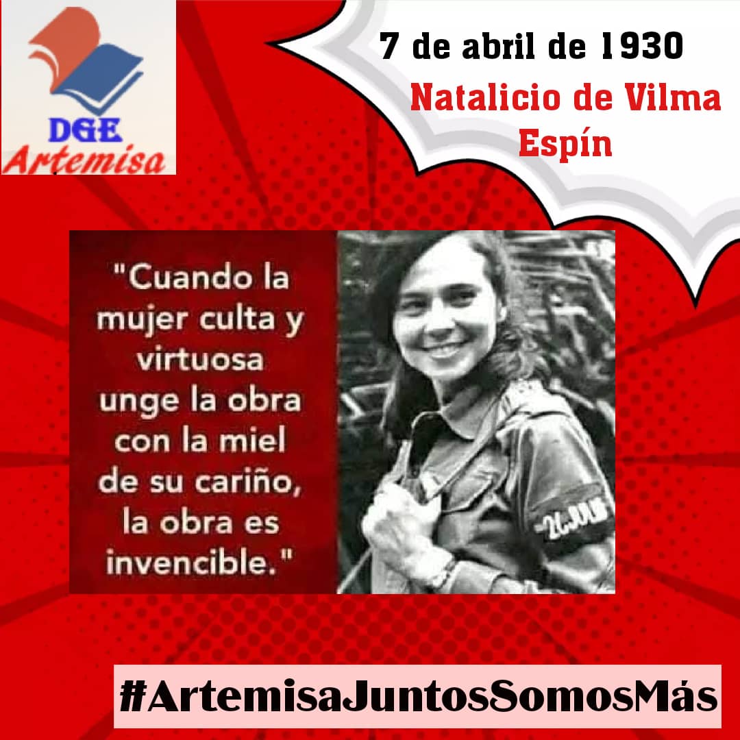Vilma fue pueblo, una voz entre ellos , defendiendo a la mujer con pasión ferviente.
#ArtemisaJuntosSomosMás
#CubaViveEnSuHistoría
#VilmaViveEntreNosotros
<a href="/yarobyalvarez/">Director Provincial Educación Artemisa</a>
<a href="/GladysArtemisa/">Gladys Martínez Verdecia</a>
