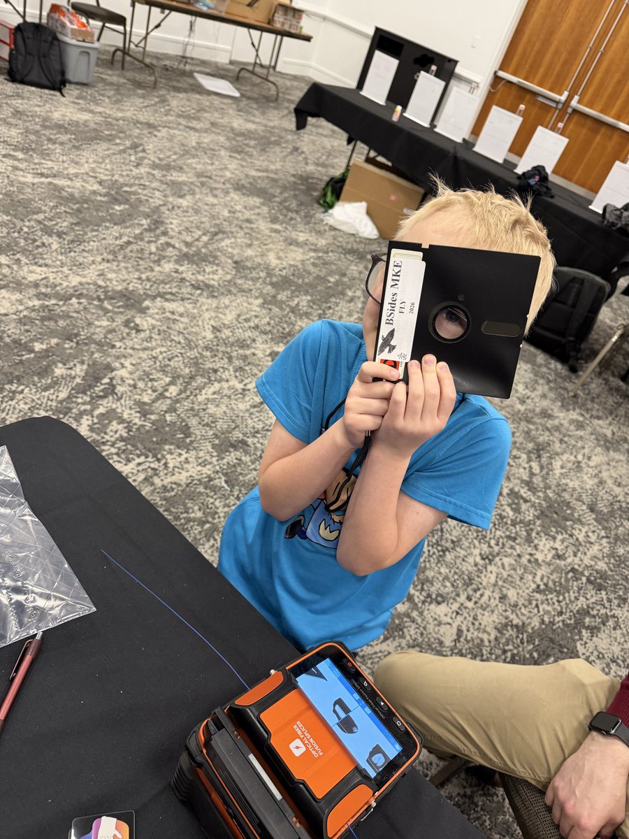 lightl3aks's tweet photo. I was impressed that he made it through most of the long Cyphercon days… and even a good bit of BSidesMKE after. 

He took a long nap after though! https://t.co/Je1WZD7i69