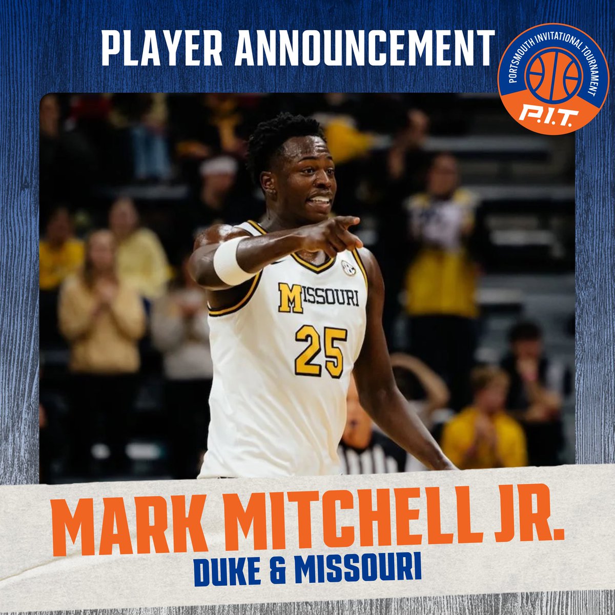 PIT_Basketball's tweet photo. Welcome Mark Mitchell Jr. @Mark_mitchell25 #PIT26 https://t.co/PttqW4g5My