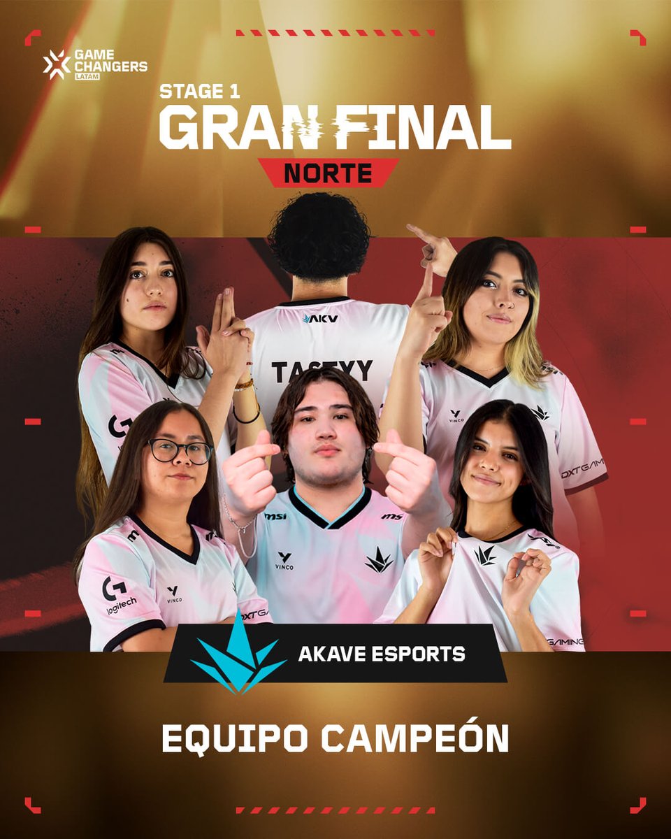 valesportsla's tweet photo. ¡@AkaveEsports defiende la corona!
Un contundente 3 a 0 para convertirse, una vez más, en las campeonas de #VCTGameChangers Norte. https://t.co/XYT5ufLFau