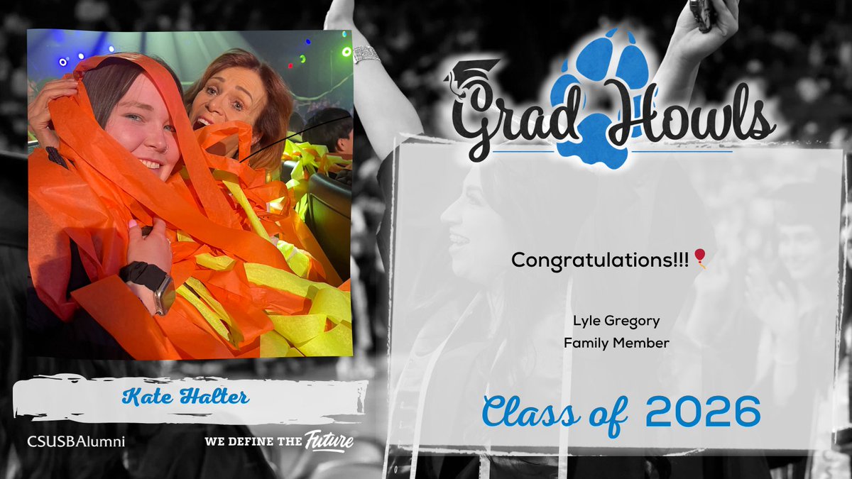CSUSBAlumni's tweet image. We are so proud of our soon to be grads 🎓💙 Leave a congrats in the comments 🐾
#CSUSBAlumni #GradHowls #CSUSB