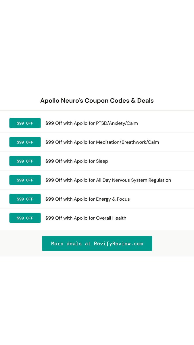 RevifyReviewCom's tweet image. Apollo Neuro Hot Deals Right Now

🛒 Buy now at revifyreview.com/coupon-store/a…
#AD #RevifyReview #CouponCodes #PromoCodes #Discount