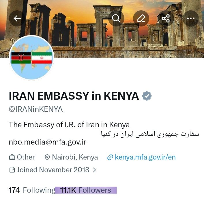 IRAN EMBASSY in KENYA tweet media