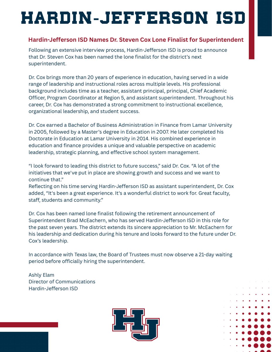 Hardin-Jefferson ISD tweet media