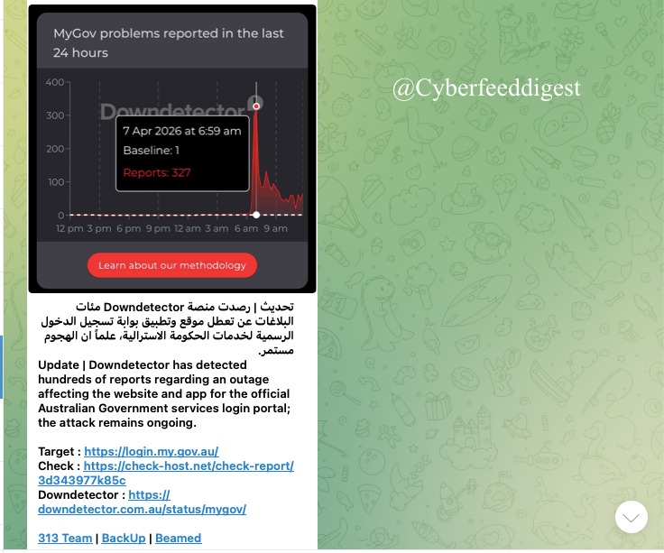 cyberfeeddigest's tweet image. A governmental website of #Australia targeted by #DDOS attack:
hxxps://login.my.gov.au/
check-host.net/check-report/3…

#DDOS #Australia