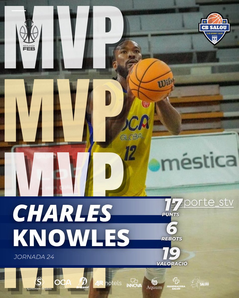 CbSalou's tweet photo. SEGONA FEB | 🔥 𝐂𝐡𝐚𝐫𝐥𝐞𝐬 𝐊𝐧𝐨𝐰𝐥𝐞𝐬 és el 𝐌𝐕𝐏 de la 𝐉24! 🙌

17 punts | 6 rebots | 2 assistències | 19 valoració 👏

#sombàsquet #somsalou #juntsfenthistòria #sempreendavant #2afeb https://t.co/NgnfkJw8sC
