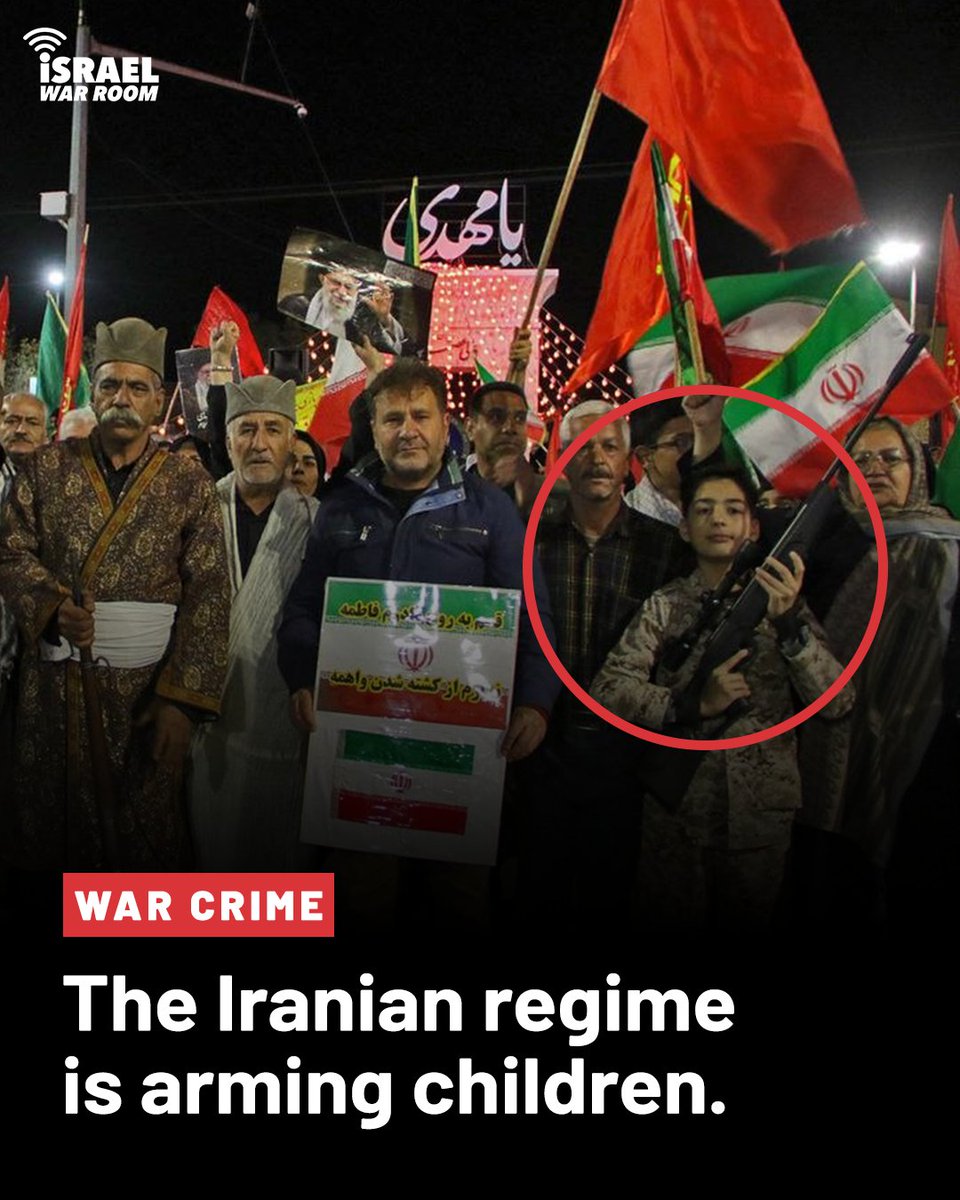 IsraelWarRoom's tweet photo. Photos published by IRGC-linked media today reveal that the Islamic Terror Regime in Tehran is arming young children with guns and missiles.

The regime’s exploitation of children is a WAR CRIME. 

Where’s the outrage? https://t.co/vVUI6a8tCe