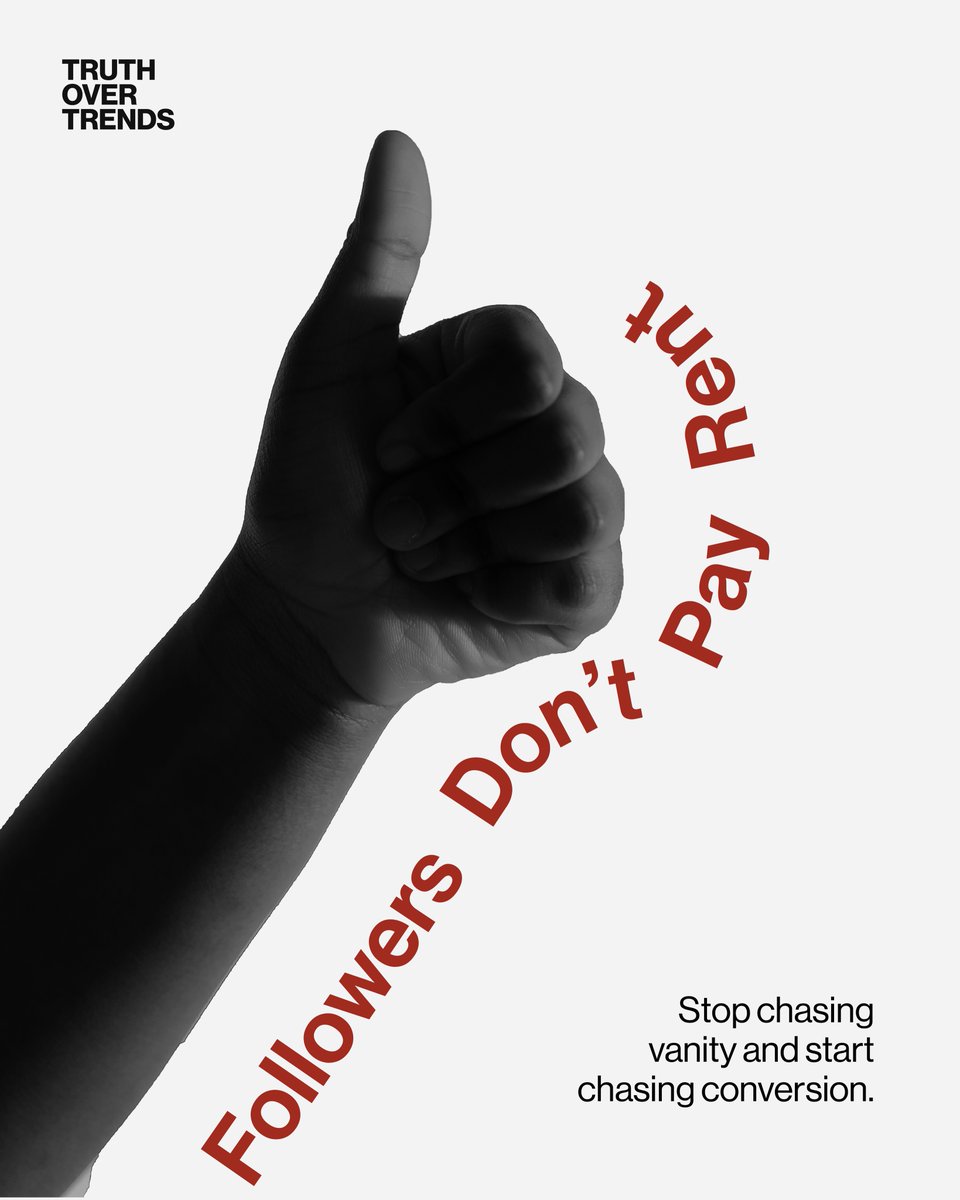 SerranoStrategy's tweet photo. FOLLOWERS DON’T PAY RENT.

10,000 likes won't fix a broken business model. Madison Avenue didn't care about "engagement"—they cared about sales. If your content isn't moving the needle, it’s just noise. Build a brand that demands action.

#JoeSerrano #TruthOverTrends #BrandStrategy #BusinessROI #CreativeDirector #HighTicket #fyp #viral