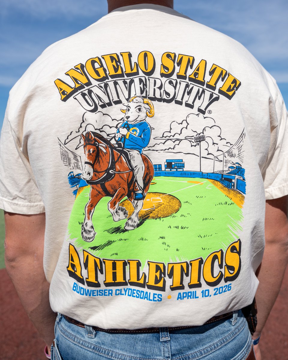 In case you missed it 👀

The limited-edition Budweiser Clydesdales tee is officially on sale!

Grab yours at the link below and get a FREE ticket to game on April 10 vs. West Texas A&amp;M 🎟️

🔗: shorturl.at/7Nc3j

#ProveIt