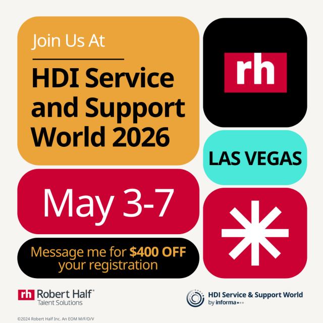 ryanmsutton_RHI's tweet photo. Join @HDI Service &amp; Support World 2026 May 3–7 in Las Vegas. —Visit @RobertHalf at booth #407 to putt for a prize, and chat with us about tech hiring and talent trends! Message me for a discount code for $400 off registration. #HDIWorld https://t.co/ZFz7dZJ6kx https://t.co/ui9EBdoFXl