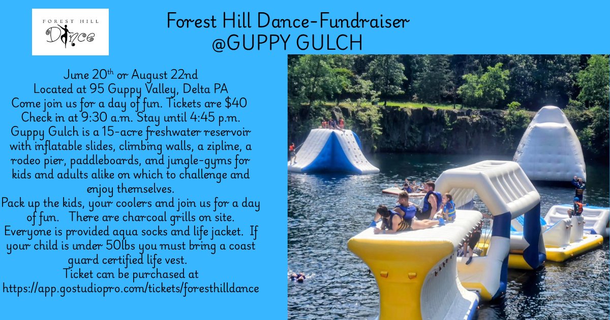 ForestHillDance's tweet photo. Forest Hill Dance-Fundraiser Guppy Gulch June 20th or August 22nd Tickets are $40. Tickets can be purchased at https://t.co/PnJxs9pbur https://t.co/ElsndJVmrp