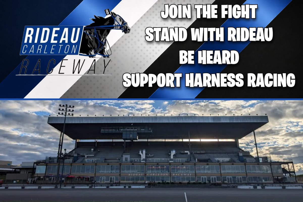 COSATV's tweet photo. �� Save Rideau Racing 🚨

The shutdown impacts an entire community. Now’s the time to stand together.

Join, speak up, and protect the future of harness racing in Ontario.

#SaveRideauRacing https://t.co/7Uc1Ko8NqI