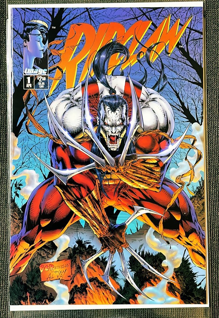 rholmes0520's tweet image. Next up on this @TopCow Tuesday is Ripclaw #1 from 1995! Awesome cover by @BrandonPeterson and Al Vey! Interiors by Eric Silvestri, Peterson, Vey, @BATTinks and llamas… #Ripclaw #topcow #comics