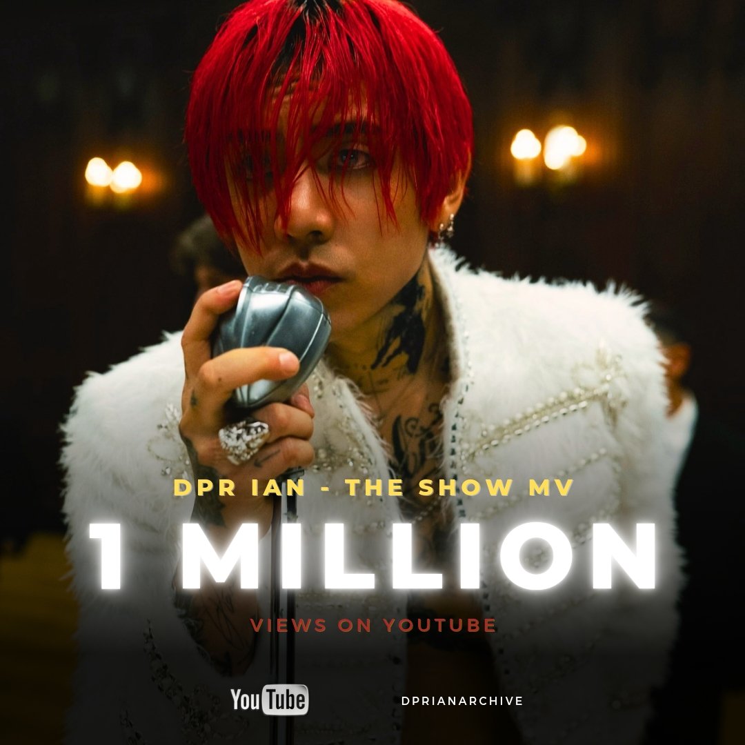 📈 The Show by DPR IAN (<a href="/DPRIAN_/">Christian Yu</a>) has reached over 1 MILLION views on YouTube 🥳