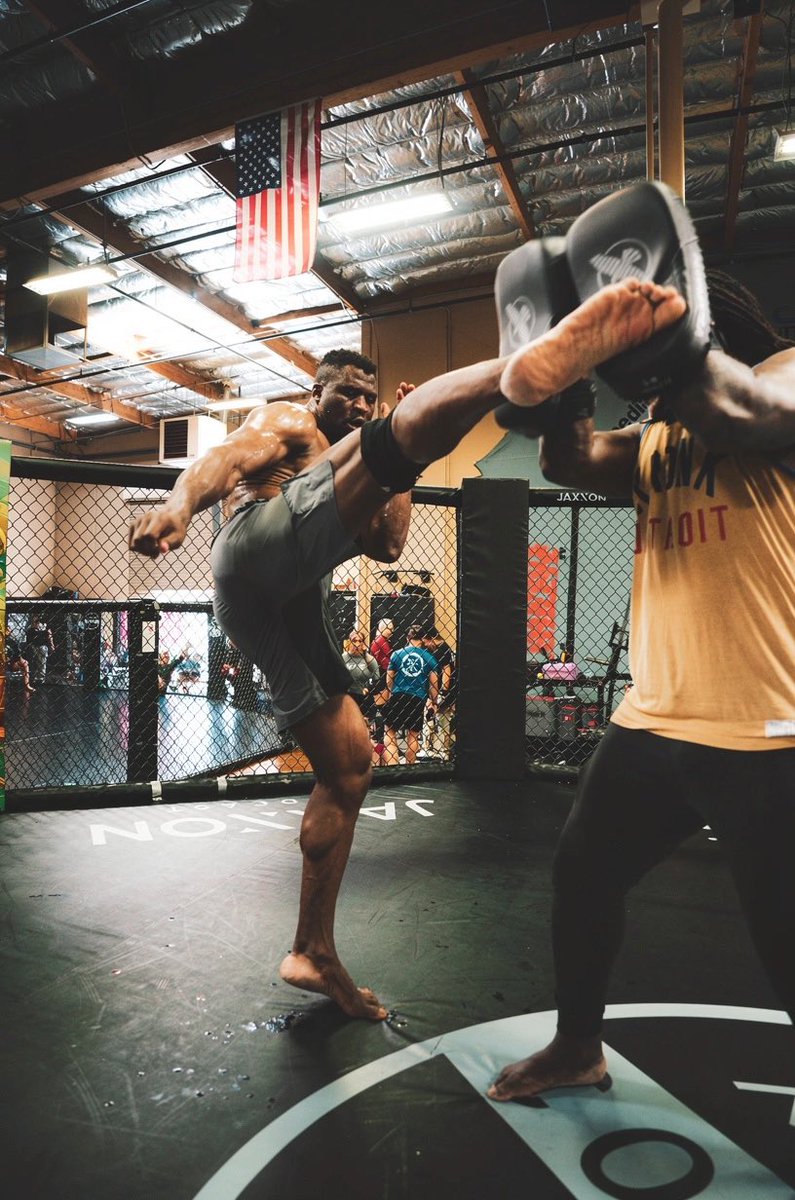 francis_ngannou's tweet photo. Excited to be back ☝🏿 

See you May 16 #NgannouLins #RouseyCarano https://t.co/4u0nU01C3g