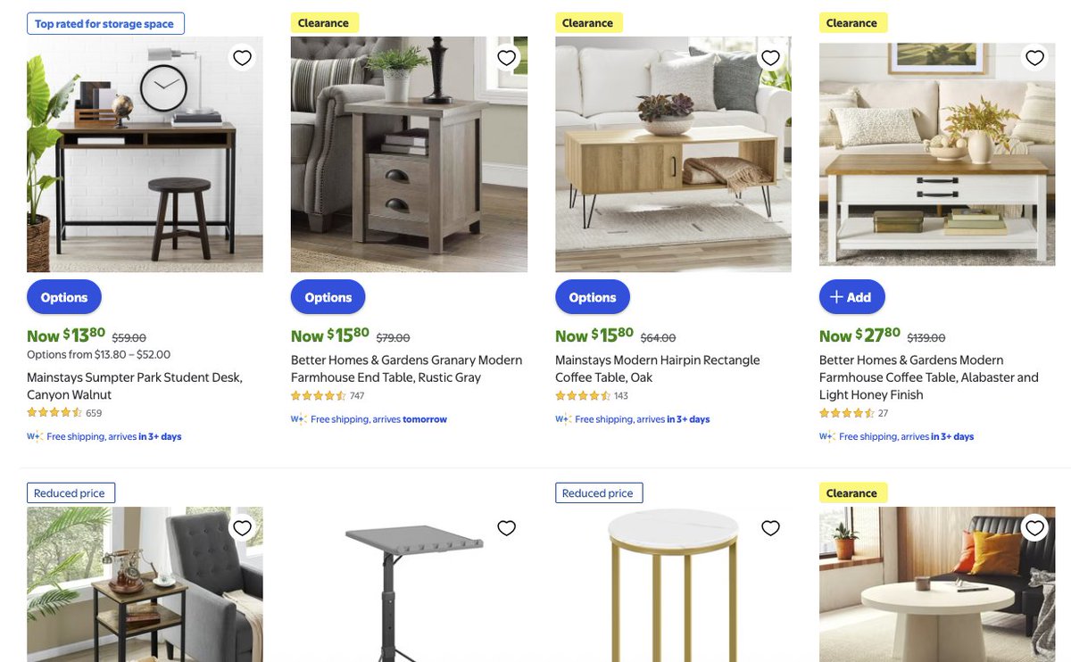Pricerrors's tweet image. OVER 80% OFF FURNITURE ON WALMART 

SORT LOW TO HIGH 

CAN SELECT IN-STORE PICKUP TO AVOID SHIPPING COSTS 

go.pricingerrors.com/gK8jmc #ad