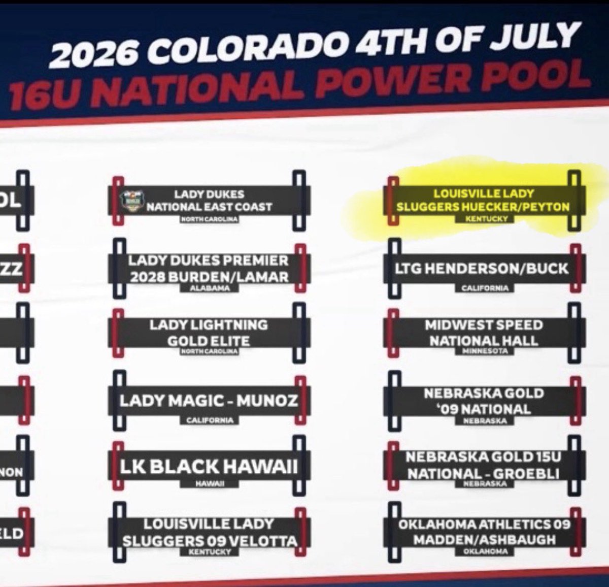 MylaJones2028's tweet photo. Excited my team @Lady_Sluggers10 has been invited to play in the National Power Pool of the Colorado Sparkler. https://t.co/ztxXPFvJ6w
