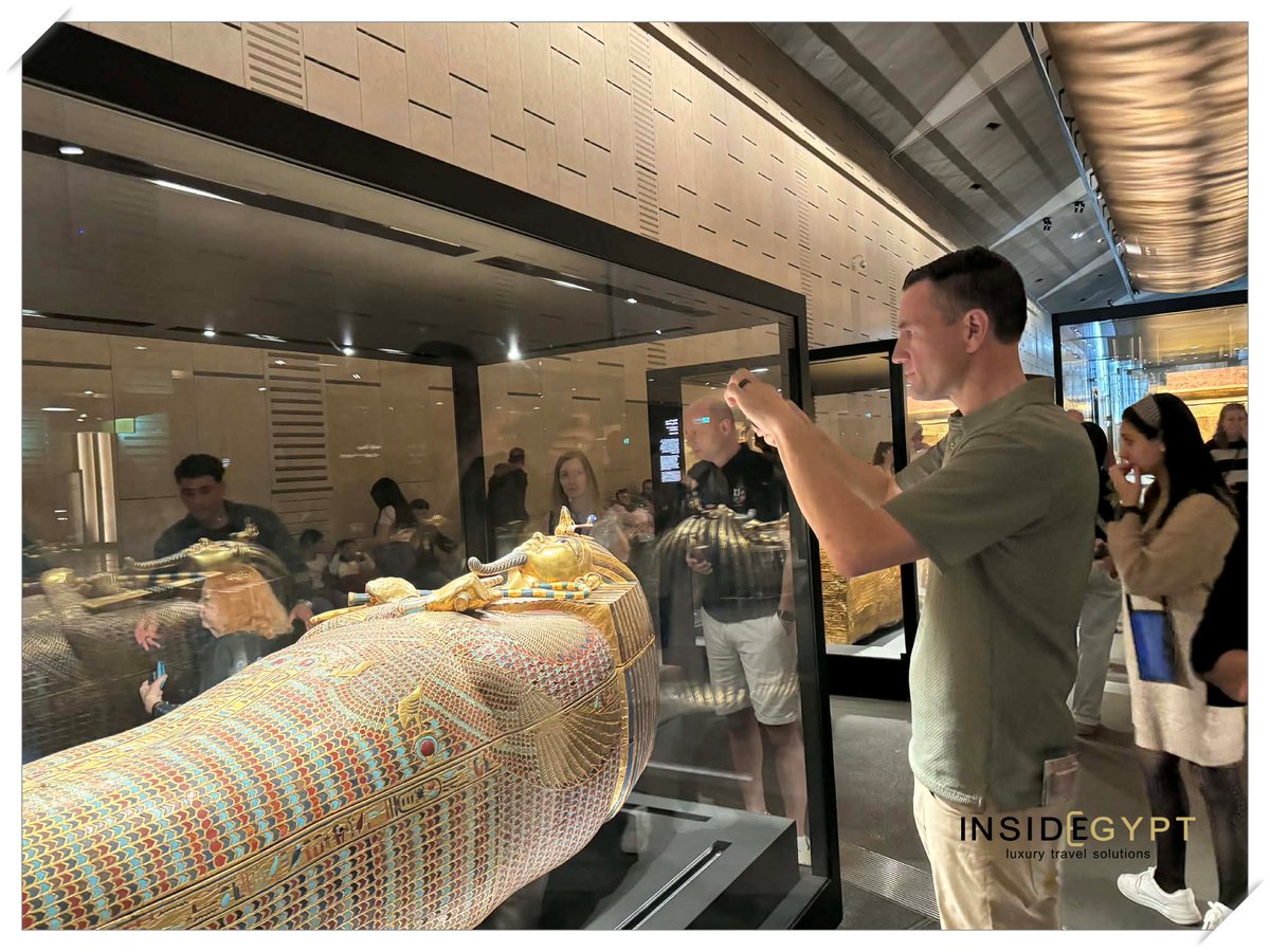 InsideEgypt's tweet photo. What if you could see EVERYTHING buried with King Tut… in one place?
At the Grand Egyptian Museum, over 5,000 original artifacts reveal the real life (&amp; afterlife) of Tutankhamun.
This isn’t just history,  it’s a once-in-a-lifetime experience. 🇪🇬
#AncientEgypt
#TravelInspiration https://t.co/eDQcI5PQgx