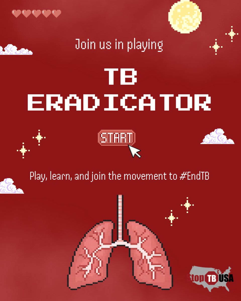 StopTBUSA's tweet photo. TB Eradicator is an arcade-style game created by Jason Madhosingh that turns real TB science into an interactive experience where you defend your lungs against waves of bacteria.

Play here: https://t.co/2KRWLdmshu https://t.co/1qD23u1PiX