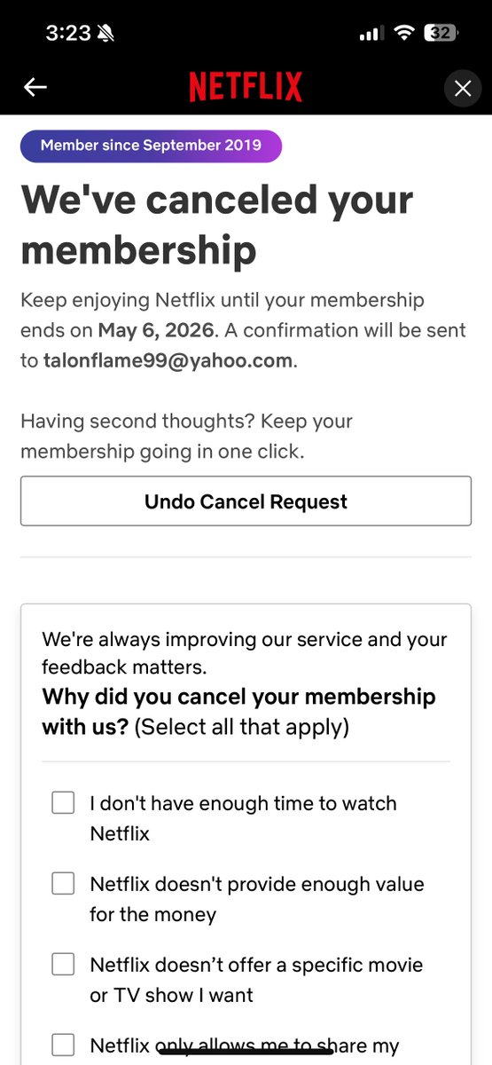 Im free from netflix!!