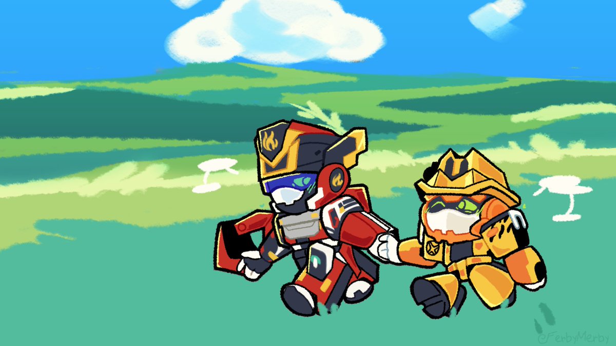 FMerby's tweet image. Flamber but in those wallpapers from jumpgo style. I drew it for a custom mug but I think separately it looks super cute too!

#metalcardbot #mcb #메탈카드봇 #glober #flamenova