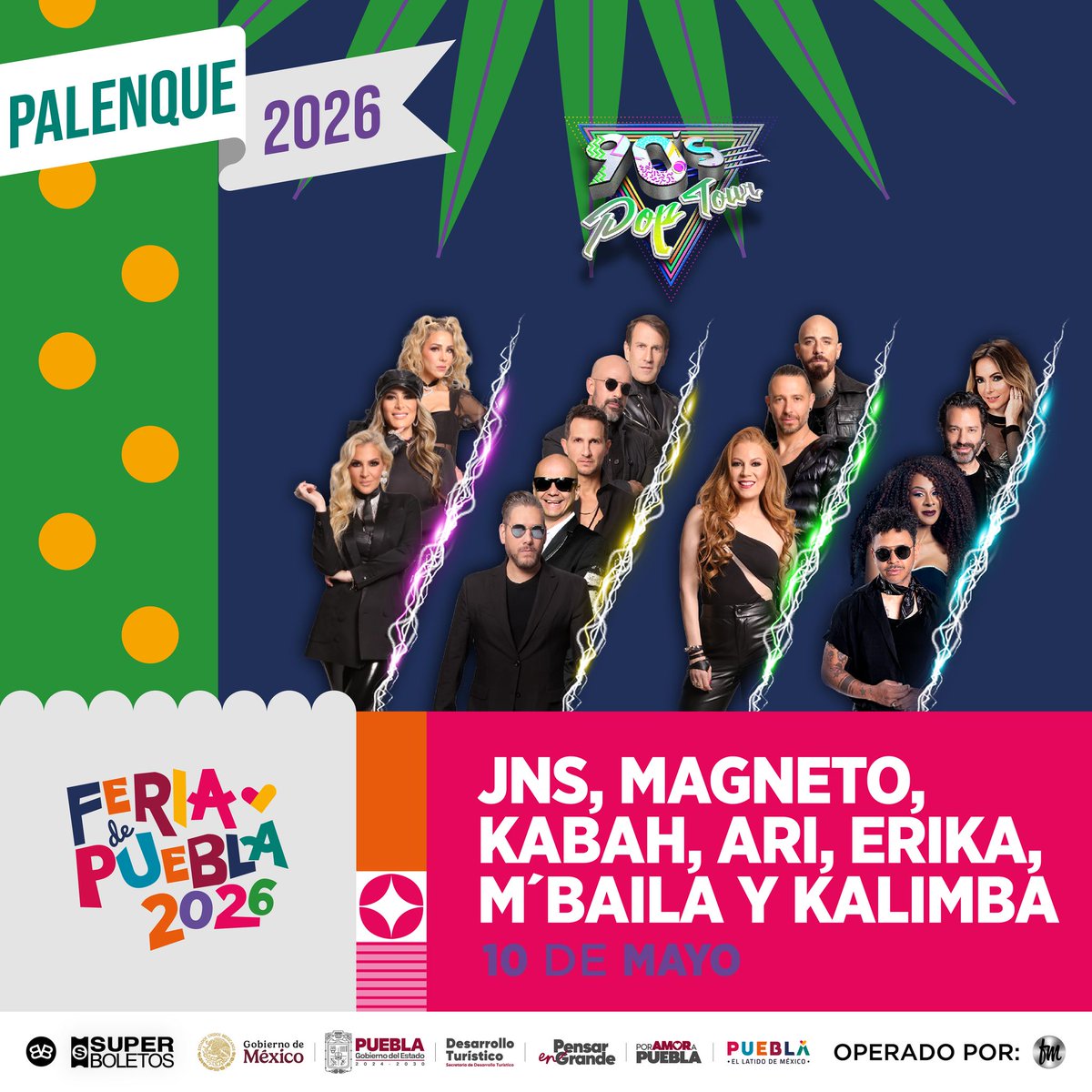 yaexpresate's tweet photo. ¡A cerrar con broche de oro!
Noventeros, prepárense... se viene una fiesta inolvidable juntó a JNS, Magneto, Kabah, Ari Borvoy Erika Zaba, Mbalia y Kalimba
10 de mayo
Palenque de la Feria de Puebla . Adquiere tus boletos en Superboletos taquillas del Centro Expositor
 #90sPopTour https://t.co/aO5VjqKWA1