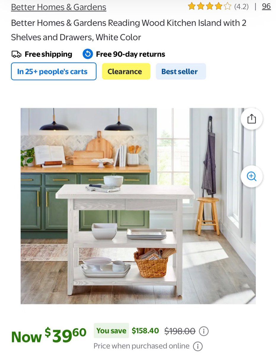 GlitchedDeals's tweet image. $39 WOOD KITCHEN ISLAND

Originally listed for $198, now over $158 off

Free shipping included and 2 colors available, will sell out 

mavely.app.link/4G8nTa0v91b #ad
