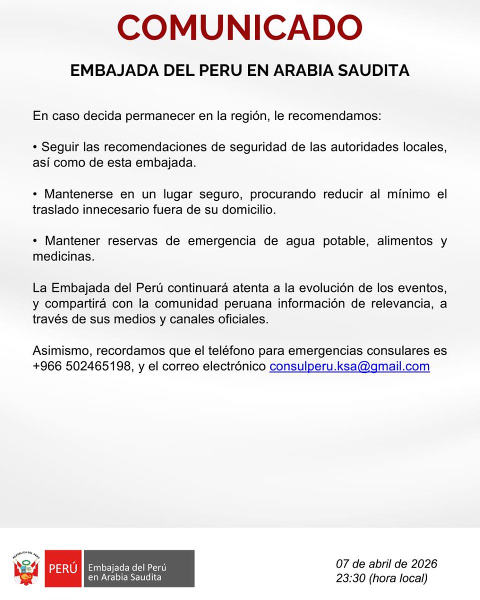 Embassy of Peru in Saudi Arabia tweet media