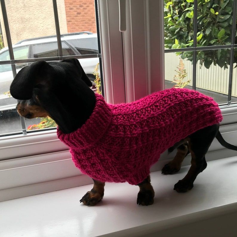 knithacker's tweet image. Pattern To Knit Lena's Waffle Stitch Miniature Dachshund Sweater: 👉 tidd.ly/3RN1KNV - designed by Marcia of Lena's Legacy Hand Knits #knitting #handmade #doglove #etsy #affiliate 🐶