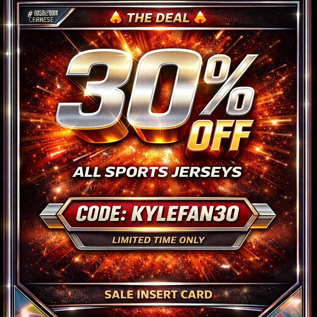 kjacks677's tweet photo. 🚨 GAME DAY STARTS HERE 🚨

Authentic NFL jerseys + rare heat 🔥
Only at Kyle’s Football Cards on eBay

💥 30% OFF → code: KYLEFAN30
🎁 FREE sports card with every order

✔ 100% Authentic
✔ Fast Shipping
✔ New drops DAILY

⚡ Limited stock — don’t miss out
👉 https://t.co/zzT6B4D6Xi

#NFL #sportsjerseys #gameday #nflgear #ebay #shopnow #jerseydrop #ebay #eBaySeller 

@ebayinccareers @eBay