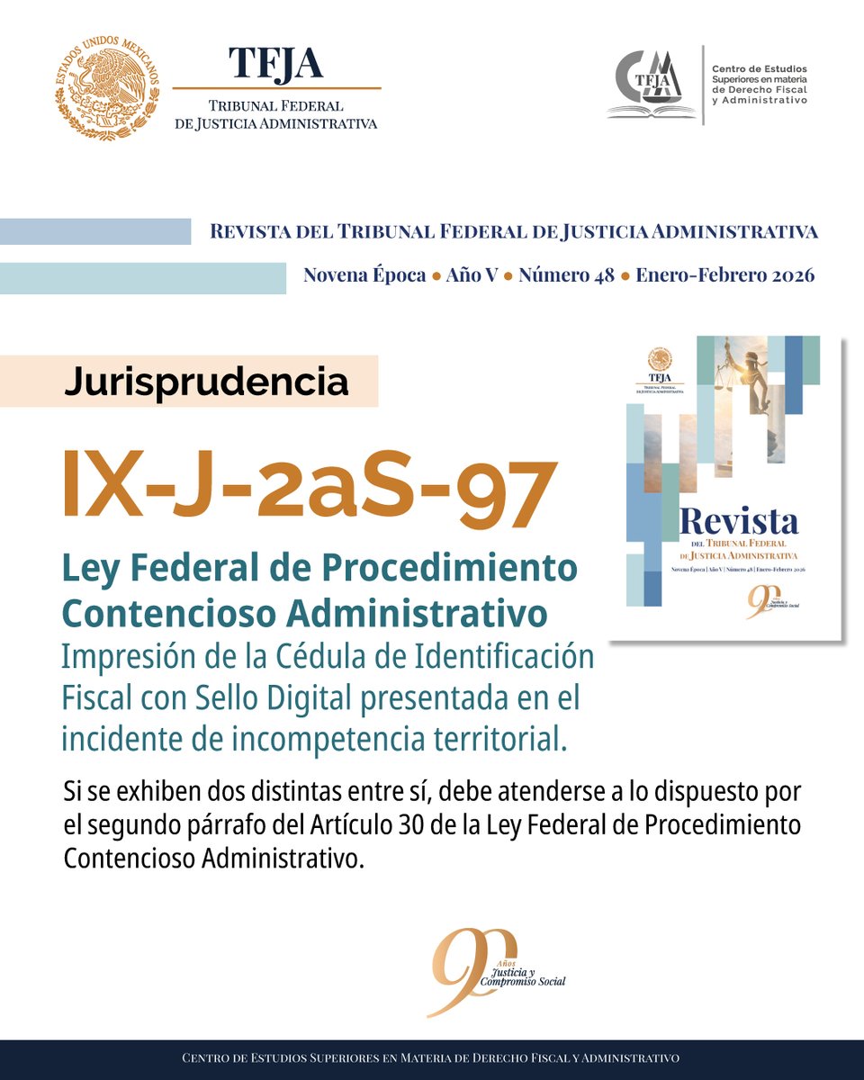 CesmdfaTFJA's tweet photo. ⚖️Jurisprudencia IX-J-2aS-97⚖️
Cuando se aportan 2 Constancias de Situación Fiscal distintas y siempre que no se sospeche de su autenticidad, no se consideran que creen certeza respecto del domicilio fiscal de la parte actora al momento de la presentación de la demanda, 🧵 https://t.co/EMzIccffrc