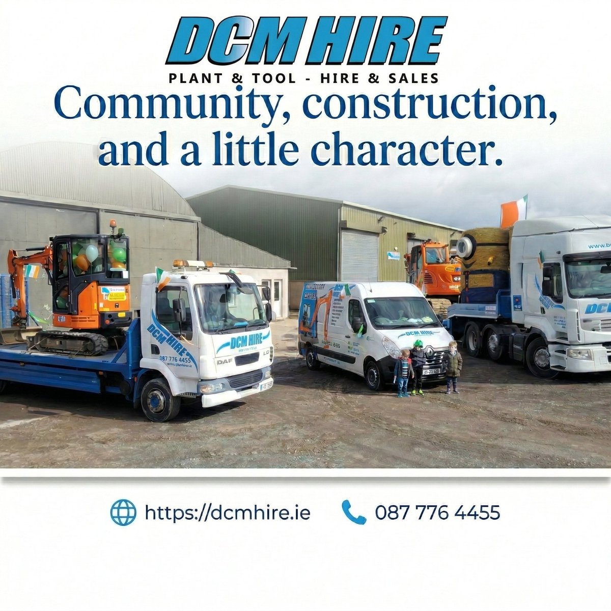DcmHire's tweet image. We love getting involved in our local community here in Ireland, and this year's parade entry is one for the books.

   dcmhire.ie 

 #DCMHire #PlantHireIreland #CommunityBuilders #Construction