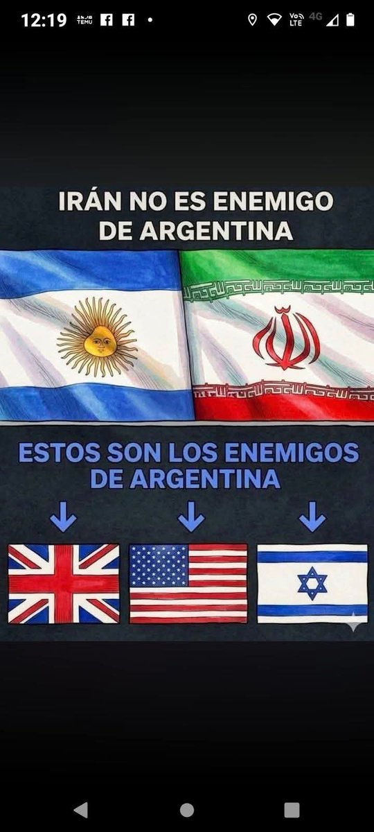 POR SUPUESTO QUE IRÁN NO ES  ENEMIGO DE NUESTRO PAÍS. POR EL CONTRARIO, ESTÁ LIBRANDO UNA GUERRA JUSTA PARA LIBERAR AL MUNDO DEL IMPERIO  ANGLOSIONISTA . .