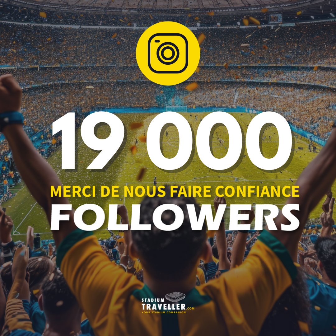 Stadium_Tr's tweet image. 🎉 Nous sommes désormais 19 000 sur Instagram et 7 000 sur Facebook ✅

Venez suivre les aventures Stadium Traveller sur chaque réseau 🔥

#groundhopping