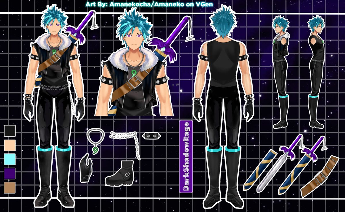 DarkShadowRage's tweet image. Since my chat managed to unlock my model reveal I will now show my model here! please do not use AI on my model. I cannot wait until he is fully rigged! the art was done by my model mama @amanekocha she did such a wonderful job! #vtuber #envtuber #smallstreamer