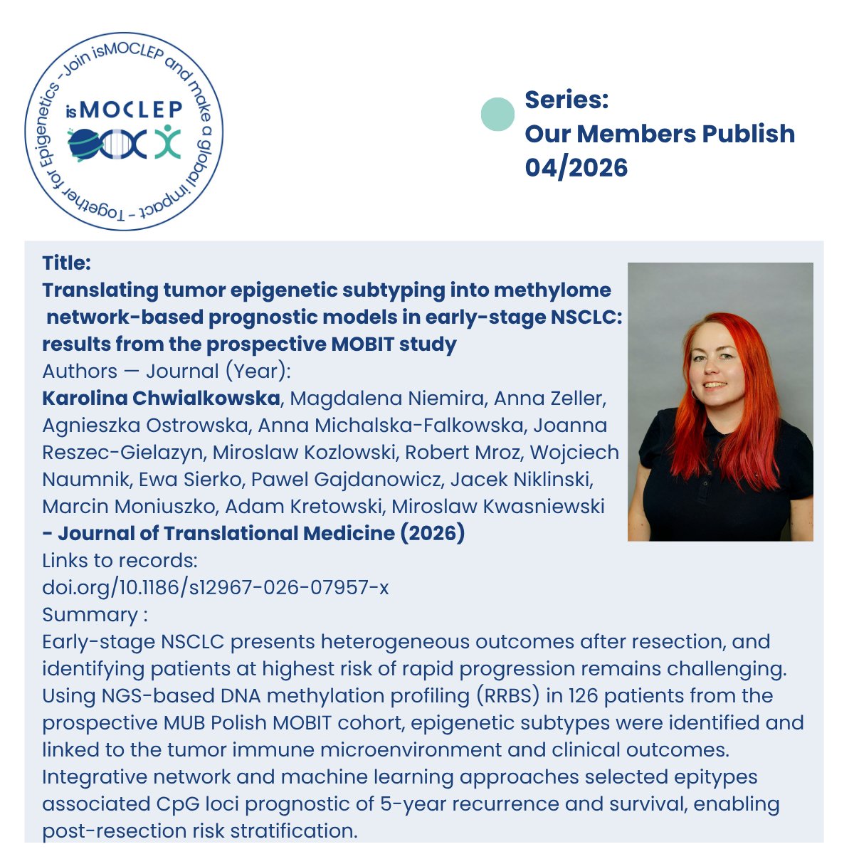 isMOCLEP's tweet photo. Continuing our Our Members Publish series, we feature a new publication by Dr. Karolina Chwialkowska (Medical University of Bialystok, Poland).
🔗 https://t.co/duOkZvO8Jv https://t.co/VVlAnvnbFZ