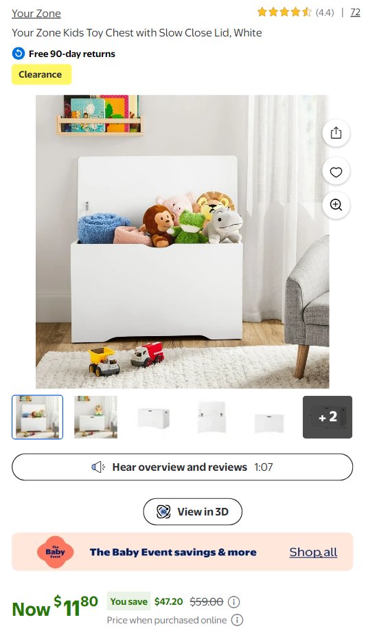 GlitchedDeals's tweet image. 80% OFF KIDS TOY CHEST

Walmart has this white wooden toy box for only $11.80

Originally listed at $59 with over $47 in savings right now

go.magik.ly/ml/3p7pj/ #ad