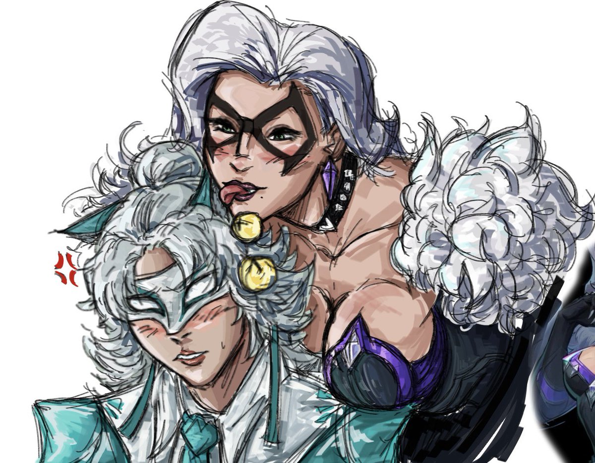 tolllem's tweet photo. black cat x white fox yuri if anyone cares #marvelrivals https://t.co/PFz2vW3hF0