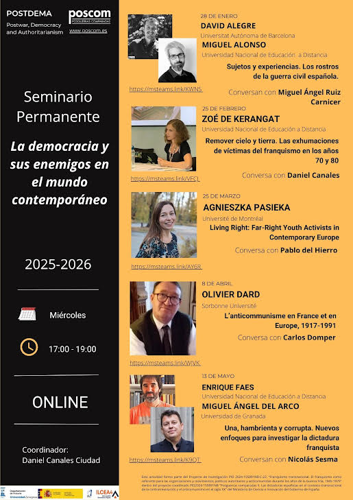 postdema's tweet photo. Mañana en nuestro seminario “La democracia y sus enemigos en el mundo contemporáneo”, Olivier Dard (U. Sorbonne) presentará su libro "L'anticommunisme en France et en Europe" (2024) y conversará con Carlos Domper.

📅 Miércoles 8 abril
⏰ 17:00–19:00
🔗 https://t.co/JfN1jn06be https://t.co/Nt45ORaV6C