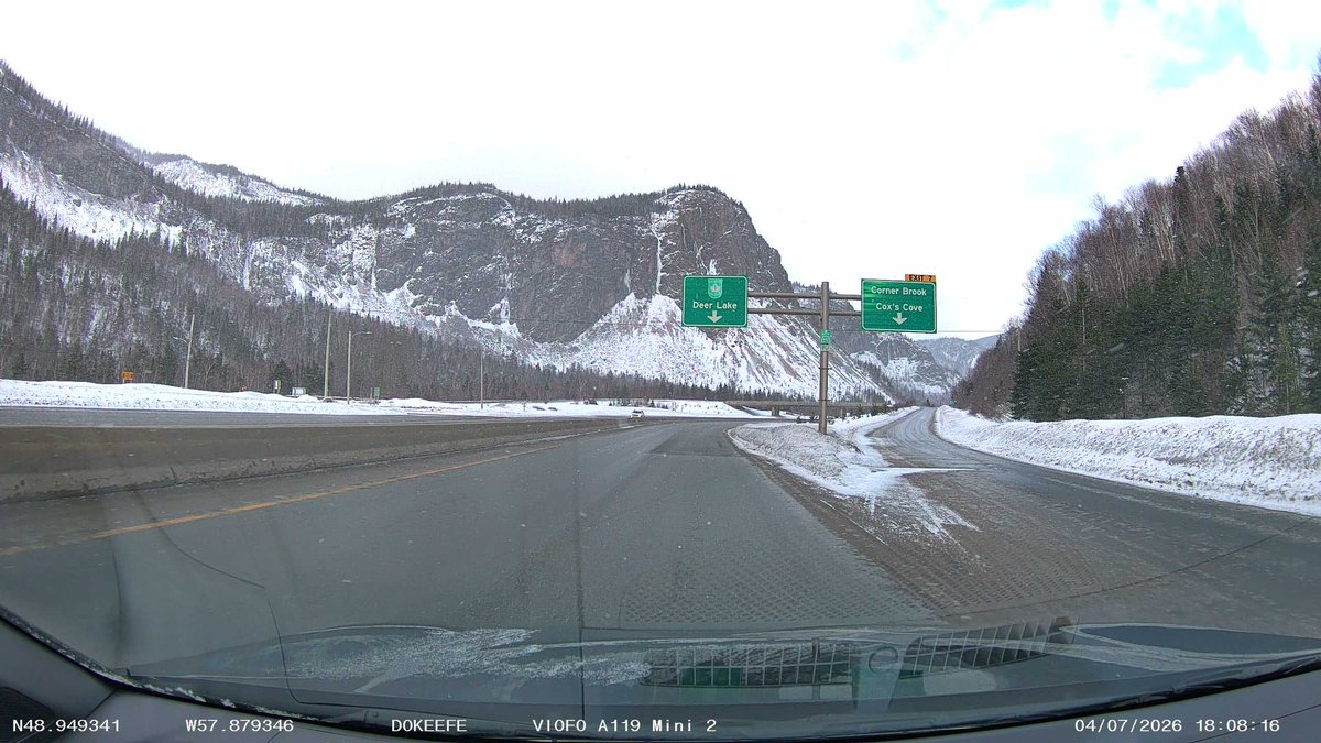 DonnieOK's tweet image. Wet roads, light snow and -4. Good driving #nltraffic #nlwx #CornerBrook #SteadyBrook