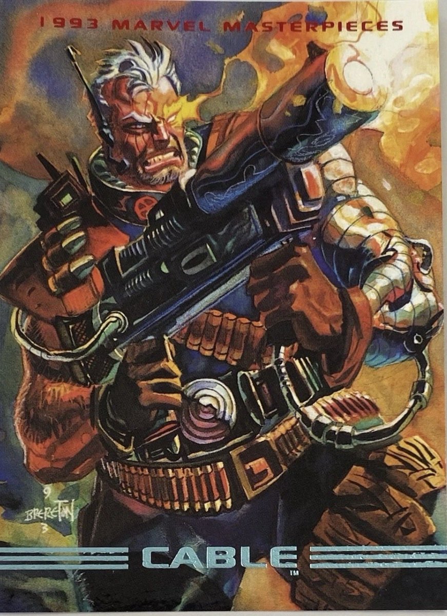 Daily_Cable's tweet image. Happy #tradingcardtuesday
Cable 1993 Skybox Marvel Masterpieces 

#Cable #marvel #marvelcomics #art #comics #90scomics #90smarvel #90sxmen #comicart #xmen #xforce #mutants #90s #dailyCable #Cableaday #Marvelcard #tradingcard #marveltradingcard #comiccard