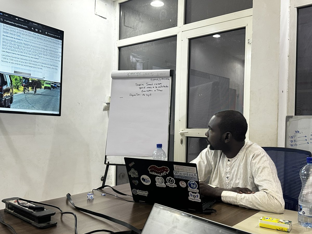 WikimediaTchad's tweet photo. Le Mois de la Contribution Francophone 2026 au Tchad poursuit son rythme  !
Au programme de cette session, un éditathon dédié à l’amélioration et à la création de nouveaux articles autour du thème de l’année. Un grand merci à tous les participants et à bientôt
#Wikipédia #Tchad https://t.co/9oERozxbu0