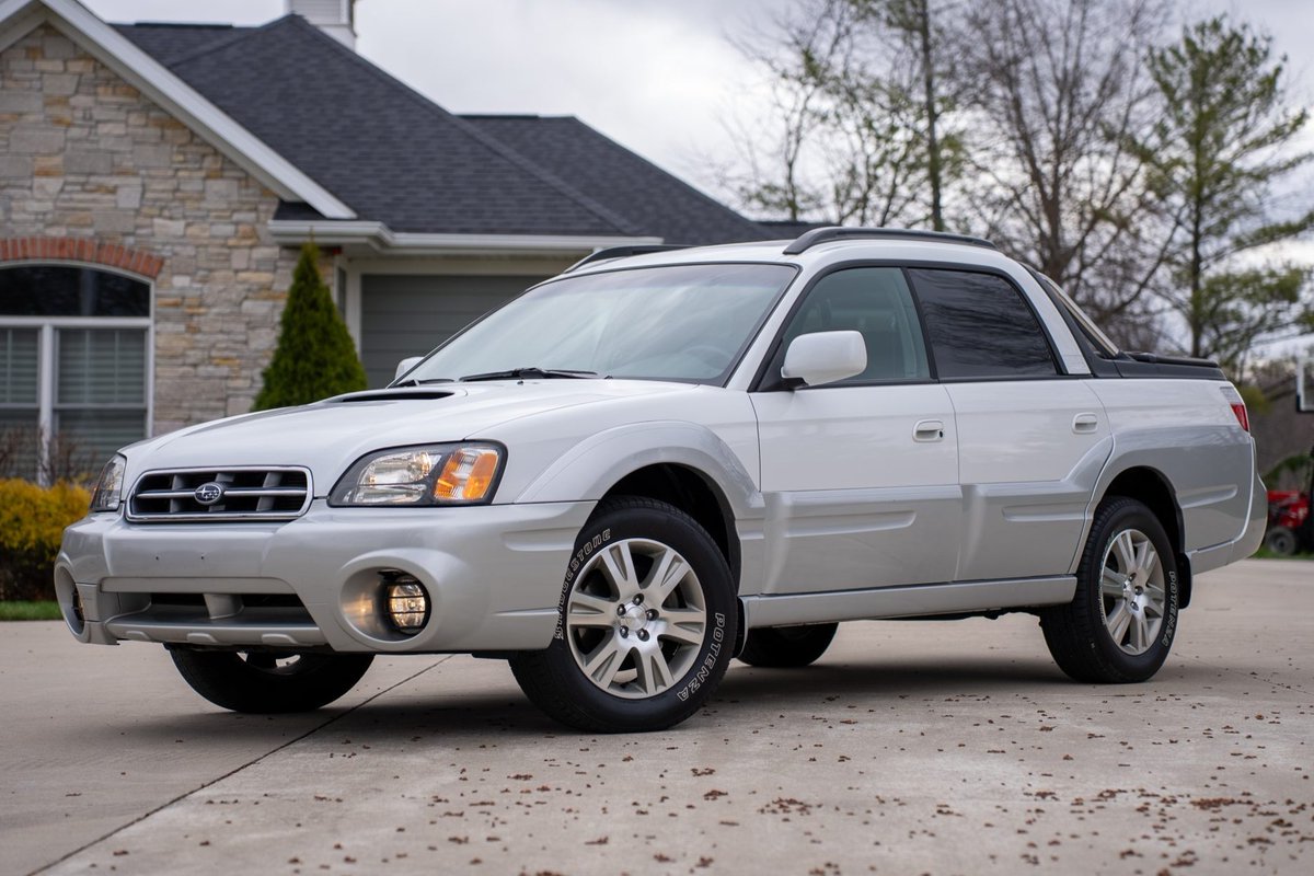 Bringatrailer's tweet photo. Now live at BaT Auctions: 28k-Mile 2005 Subaru Baja Turbo. https://t.co/O9N151XoDM https://t.co/eFKgpEYjTq