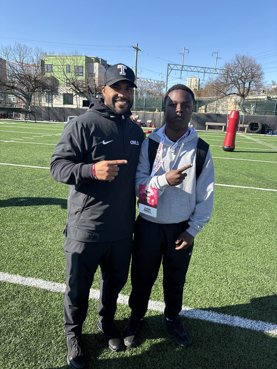 avismall__'s tweet photo. Had a great visit today at @Temple_FB , got to see some older guys at the next level be great during practice. @PennsaukenFB https://t.co/Y4pHPBfvRp