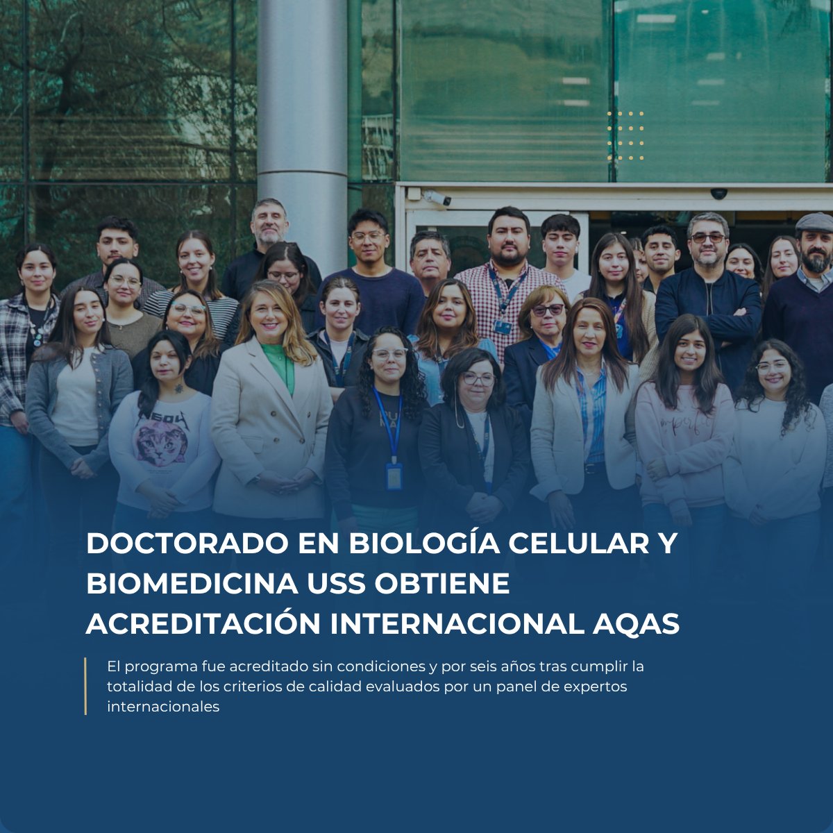 VRID_USS's tweet photo. 📢El Doctorado en Biología Celular y Biomedicina @USanSebastian obtuvo la acreditación internacional AQAS por 6 años y sin condiciones.
✅Primer doctorado USS en lograr este reconocimiento
🌍Estándares europeos de educación superior
🔗Más detalles aquí: https://t.co/hHj7OwbIDS https://t.co/4XSVU24hHu