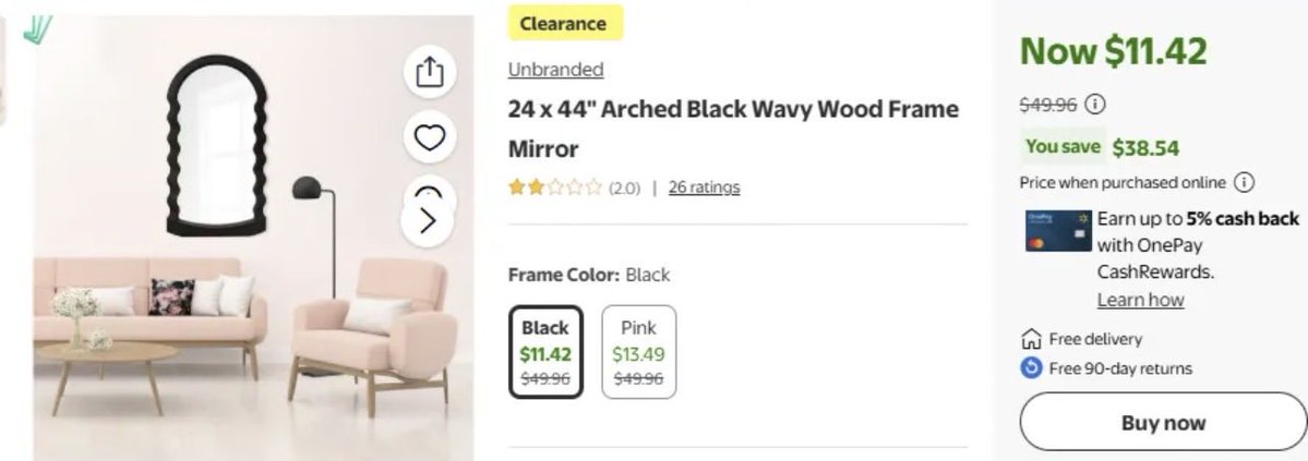 glitchaddicts's tweet image. $11 WALL MIRROR 

originally priced at $50 

Sold and shipped by Walmart 

mavely.app.link/Je6RT8Ox91b #ad