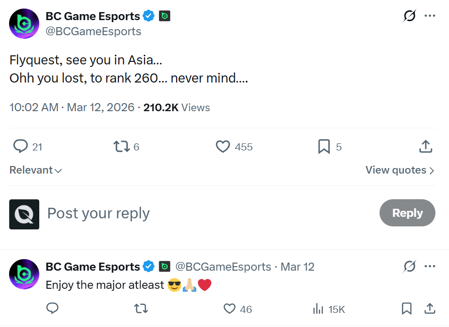 FlyQuest CS tweet media