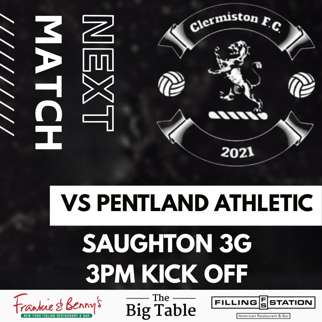 NEXT MATCH ⚽️⚽️

It’s semi final action this weekend for us as we face Pentland Athletic in the Logan Cup. Expecting a tough game against a side having a strong season as both teams look to progress to the final. Any support would be appreciated. MON THE CLERRY 💜