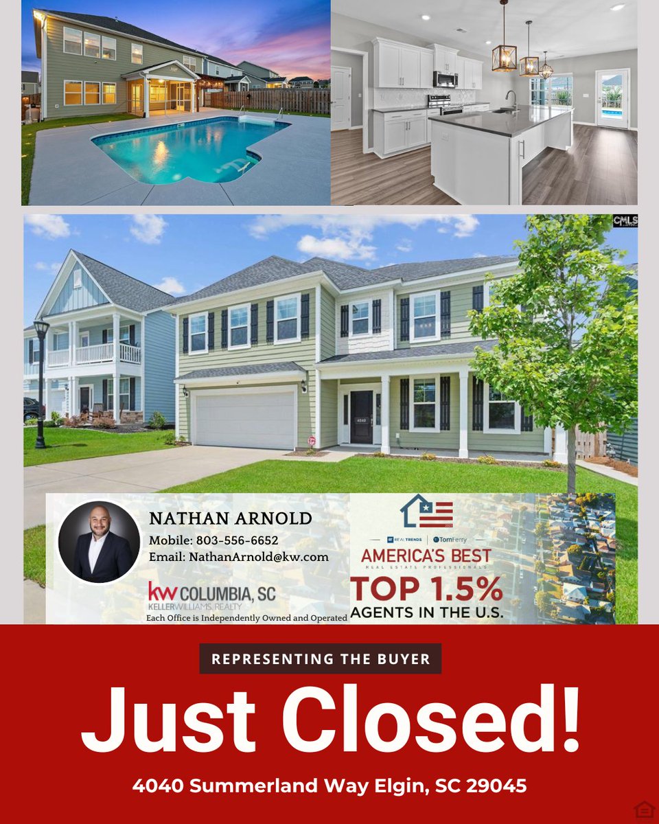 newhomenate's tweet photo. JUST CLOSED! 🏡✨ Congratulations to our buyers on securing this beautiful home in Elgin, SC! With its spacious open layout and modern finishes, it’s the perfect place to call home. Thinking about buying? I’d love to help you every step of the way. 🔑 https://t.co/yGoCHSaJES